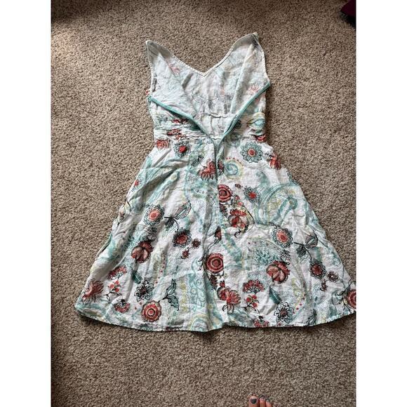 TSD; TWO STAR DOG 100% Linen, floral print Dress, size Large, - Picture 3 of 11